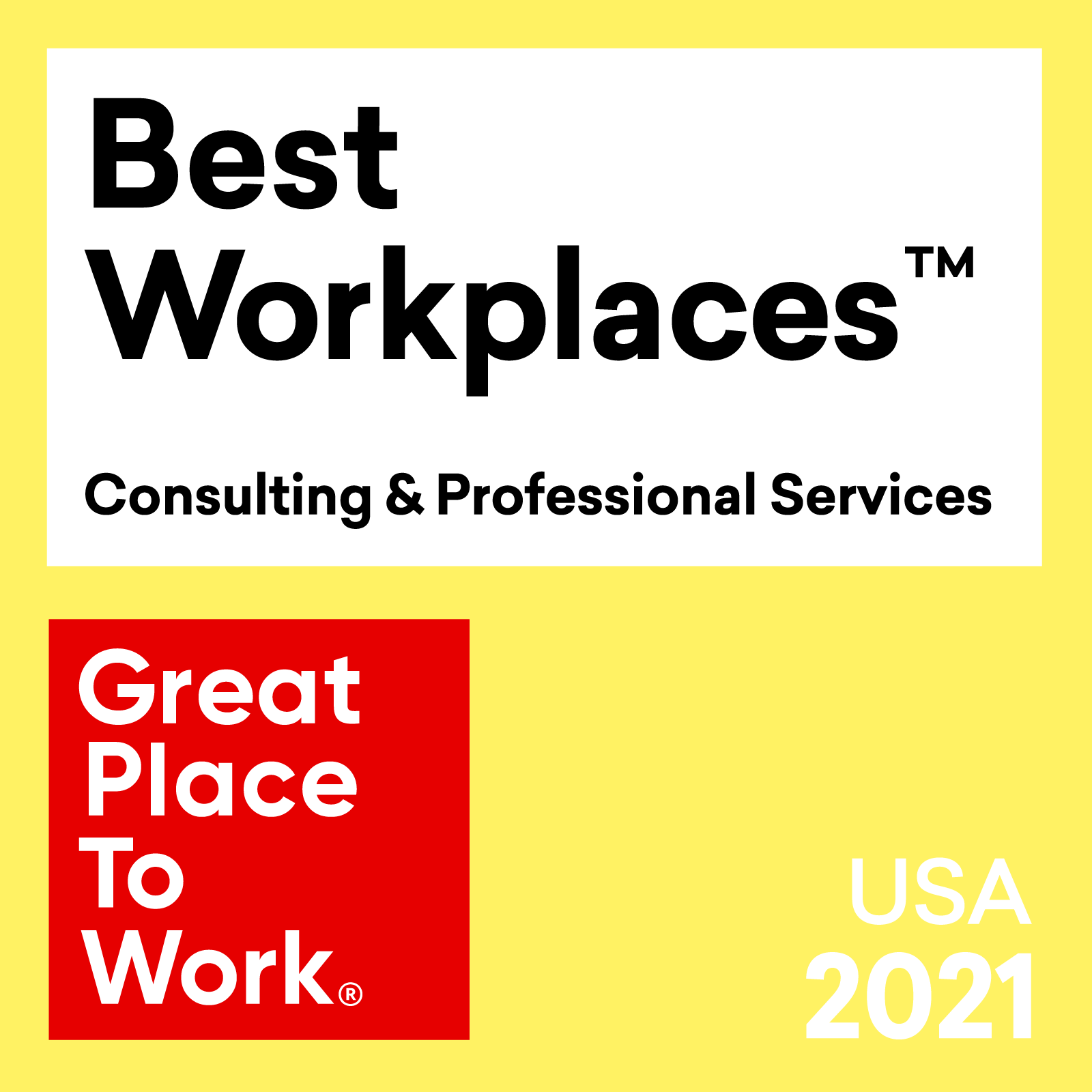 Great Place to Work - Best Workplaces - Consulting & Professional Services Award Winner - Hueman