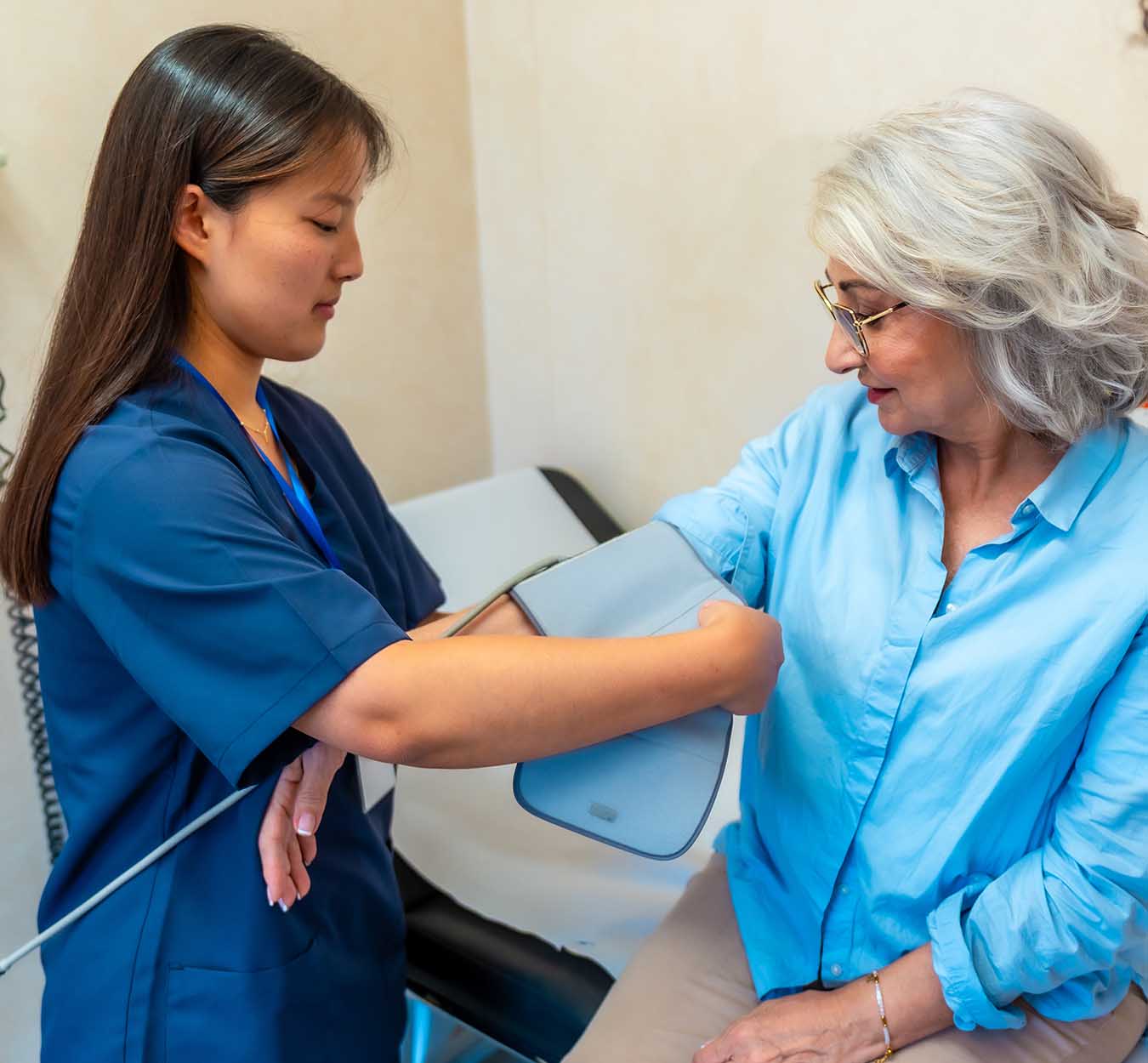 clinical nurse helping patient