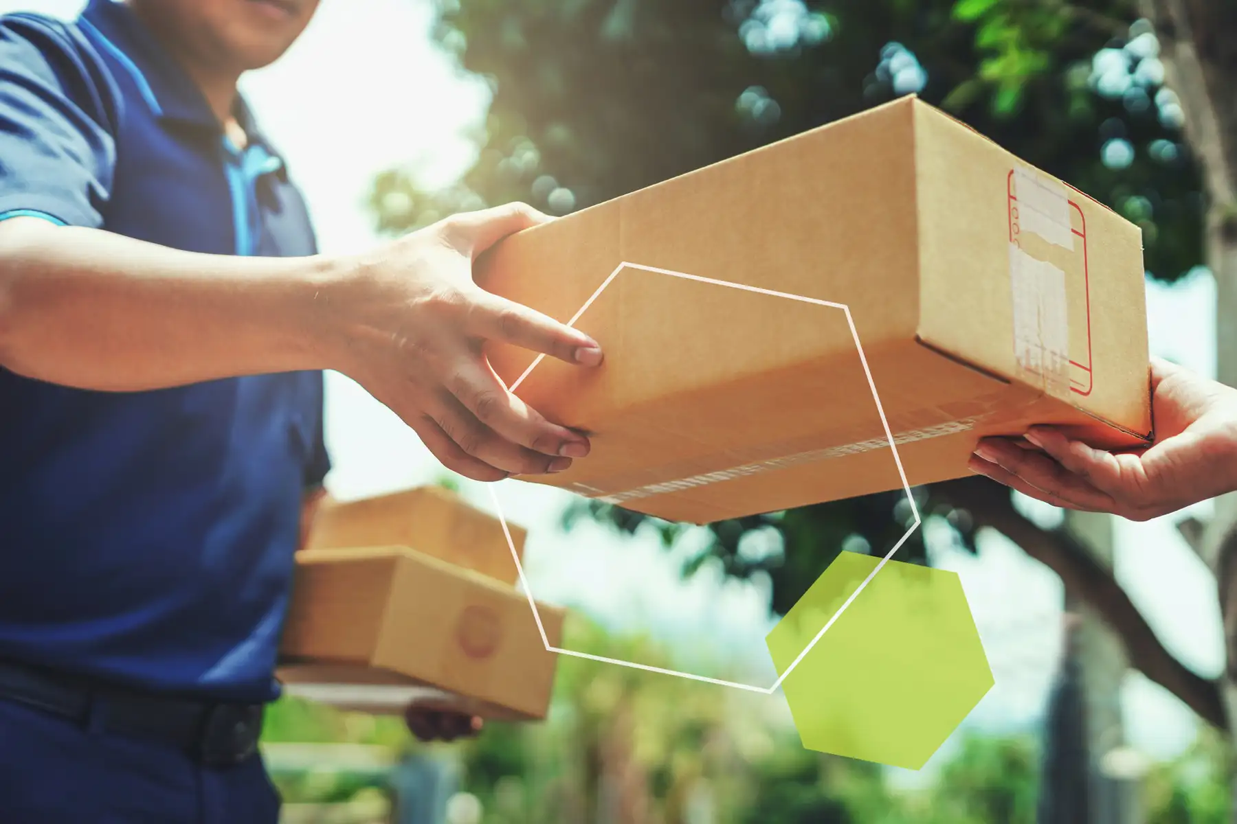 delivering package outside